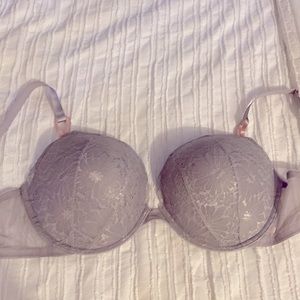 NWT - Victoria’s Secret Lace Push Up Bra - Pink and Grey - Size 40DD